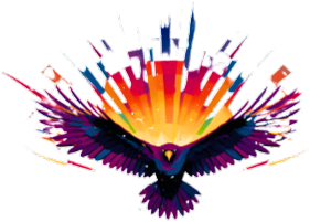 Illustration of a vibrant, soaring bird, representing courage and resilience