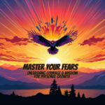 Soaring bird against a vibrant sunrise, symbolizing courage and resilience.