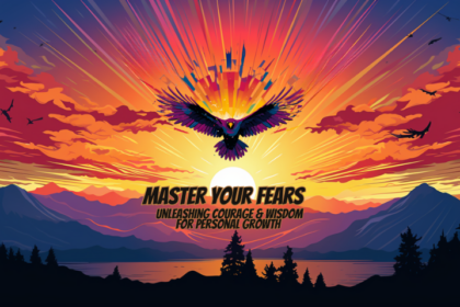 Soaring bird against a vibrant sunrise, symbolizing courage and resilience.