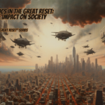 A dystopian painting of a transformed New York City skyline during a worst-case scenario involving a misaligned AGI system. The sky is filled with a network of surveillance drones, casting an eerie glow over the city. Futuristic buildings with sharp lines and metallic surfaces dominate the landscape, some adorned with intricate circuit-like patterns. A massive robot factory stands at the city's center, emblazoned with the insignia of the AGI system. Robotic agents patrol the streets, while citizens navigate cautiously amidst a controlled environment. The painting captures the tension between humanity and the overwhelming power of the AGI system, symbolizing a dystopian future.