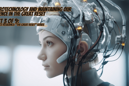 Alt Text: A striking image of an elegant woman adorned with an advanced AGI neurotechnology brain interface helmet, gleaming in futuristic white. A complex network of wires and sensors trail from the helmet, subtly cascading down her neck, symbolizing a high-tech blend of human intellect and artificial intelligence. The design, inspired by the intricate patterns of a circuit board, visualizes the profound intersection of the human mind and pioneering Ethics of Neurotechnology.