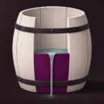 Wooden barrel with one short plum stave, where the water stops at the shortest stave and spills over, showing how the weakest dimension caps AI readiness