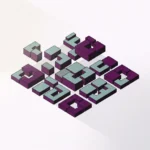 Blocks being lifted and rearranged into a new pattern, a metaphor for redesigning systems during the Great Reset